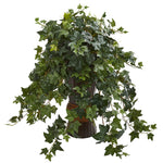 Nearly Natural 8240 28" Artificial Green Ivy Plant in Bamboo Planter