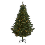 Nearly Natural 6` Northern Rocky Spruce Artificial Christmas Tree with 300 Clear Lights and 838 Bendable Branches