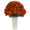 Nearly Natural 6550 32" Artificial Orange Spider Mum Plant in White Planter