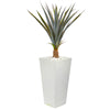 Nearly Natural 9436 41" Artificial Green Agave Succulent Plant in White Tower Planter