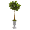 Nearly Natural T1174 50" Artificial Green Real Touch Fiddle Leaf Tree in Decorative Urn 