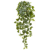 Nearly Natural 6190-S2 36" Artificial Green Real Touch Fittonia Hanging Bush Plant, Set of 2