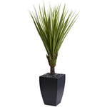 Nearly Natural 5940 65" Artificial Green Spiky Agave Tree in Black Planter