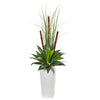 Nearly Natural 8605 4.5" Artificial Green Giant Agave Succulent Plant in White Planter