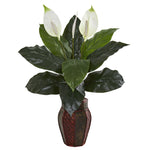 Nearly Natural 8164 31" Artificial Green Spathifyllum Plant in Decorative Planter