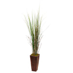 Nearly Natural 6965 4.5' Artificial Green Bamboo Grass in Bamboo Planter