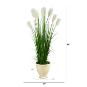 Nearly Natural P1576  64” Wheat Plum Grass Artificial Plant in Urn Planters