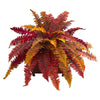 Nearly Natural 8541 19" Artificial Red & Orange Autumn Boston Fern Plant in Planter