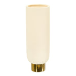 Nearly Natural 0758-S1 12.75” Elegance Ceramic Cylinder Vase with Gold Accents