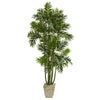 Nearly Natural 71`` Areca Palm Artificial Tree in Country White Planter