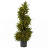 Nearly Natural 5915 43" Artificial Green Cedar Spiral Topiary Tree with Lights