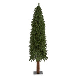 Nearly Natural 6` Grand Alpine Artificial Christmas Tree with 601 Bendable Branches on Natural Trunk