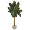 Nearly Natural 9496 6' Artificial Green Banana Tree in Sand Colored Bowl