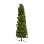 Nearly Natural 7.5` Slim Green Mountain Pine Artificial Christmas Tree with 350 Clear LED Lights