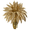 Nearly Natural P1083 19" Artificial Golden Boston Fern Plant in Gold Planter