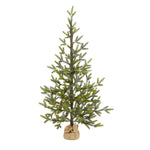 Nearly Natural 4` Fraser Fir ``Natural Look`` Artificial Christmas Tree with 100 Clear LED Lights, a Burlap Base and 403 Bendable Branches