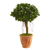 Nearly Natural 9064 3' Artificial Green Ficus Tree in Terra Cotta Planter