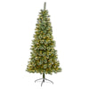 Nearly Natural 7` Wisconsin Slim Snow Tip Pine Artificial Christmas Tree with 400 Clear LED Lights