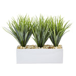 Nearly Natural 6915 12" Artificial Green Vanilla Grass in Rectangular Planter