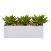 Nearly Natural 6916 7" Artificial Green Agave Succulent in Rectangular Planter