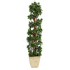 Nearly Natural T2174 5’ English Topiary Spiral Artificial Tree in Country White Planters