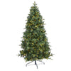 Nearly Natural 6` Grand Teton Spruce Flat Back Artificial Christmas Tree with 180 Clear LED Lights and 727 Bendable Branches