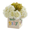 Nearly Natural 11`` Rose and Hydrangea Artificial Arrangement in “New Baby`` Vase