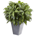 Nearly Natural 6795 37" Artificial Green Silver King with Slate Planter