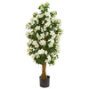 Nearly Natural 9111 57" Artificial Green & White Azalea Tree