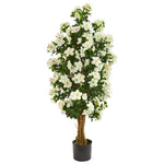 Nearly Natural 9111 57" Artificial Green & White Azalea Tree