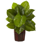 Nearly Natural 6733 28" Artificial Green Real Touch Large Leaf Philodendron with Decorative Planter 