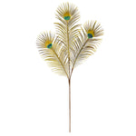 Nearly Natural 2248-S8 36" Artificial Beige Peacock Feather Spray, Set of 8