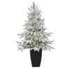 Nearly Natural 3.5’ Flocked Manchester Spruce Artificial Christmas Tree