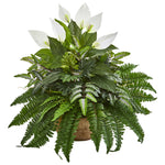 Nearly Natural 8375 29" Artificial Green Spathifyllum & Fern Plant in Planter