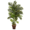 Nearly Natural T1271 74" Artificial Green Areca Palm Tree in Brown Planter