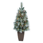 Nearly Natural 3.5` Frosted Tip British Pine Artificial Christmas Tree