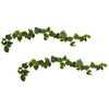 Nearly Natural 6157-S2 6' Artificial Green Grape Leaf Deluxe Garland with Grapes, Set of 2