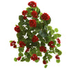 Nearly Natural 6127-S2 26" Artificial Green & Red Geranium Plant, Set of 2