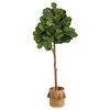 Nearly Natural T2981 6` Fiddle Leaf Artificial Tree in  Natural Jute Planter with Tassels
