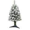 Nearly Natural 3` Flocked West Virginia Fir Artificial Christmas Tree