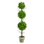 Nearly Natural T2034 3` Eucalyptus Triple Ball Topiary Artificial Trees