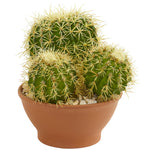Nearly Natural 8719 11" Artificial Green Cactus Garden Plant in Decorative Planter