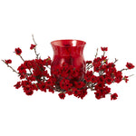 Nearly Natural 4881 Artificial Red Plum Blossom Candelabrum