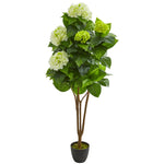 Nearly Natural 8310 5' Artificial Green Hydrangea Plant in Pot