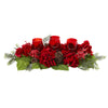 Nearly Natural 4876 Artificial Red Triple Hydrangea Candelabrum