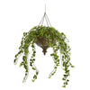 Nearly Natural 8616 43" Artificial Green Ivy Hanging Plant in Hanging Metal Bowl