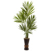 Nearly Natural 5942 6' Artificial Green Kentia Tree with Bamboo Planter