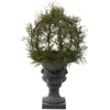 Nearly Natural 4956 30" Artificial Green Pond Cypress Topiary with Urn, Indoor/Outdoor