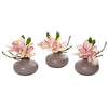 Nearly Natural 4245-S3 7" Artificial Pink Cymbidium Orchid Arrangement in Decorative Vase, Set of 3