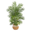 Nearly Natural T2930 4` Areca Artificial Palm in Natural Cotton Planter with Tassels